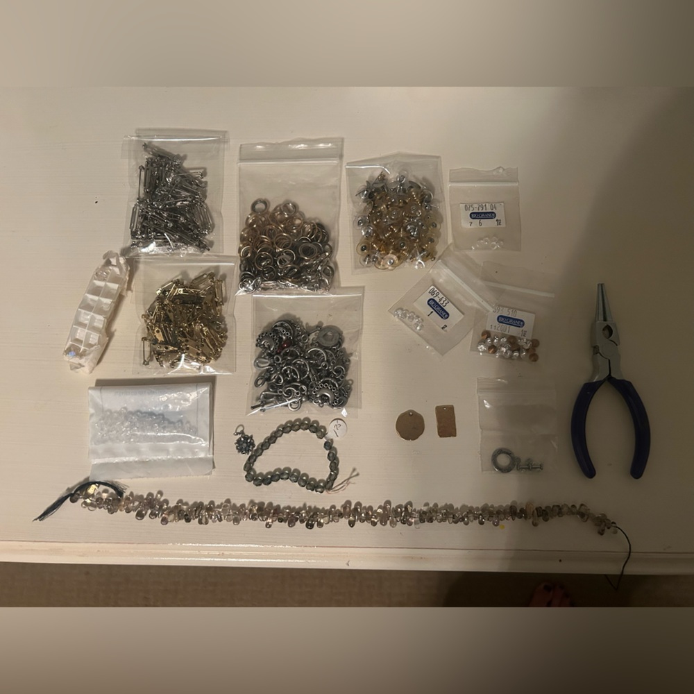 Beading board + Jewelry Making findings l Swarovski crystal Beads, Findings